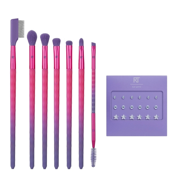Real Techniques Galactic Glo Bright Eye Makeup Brush Kit, 8 Piece Set - Picture 4 of 5
